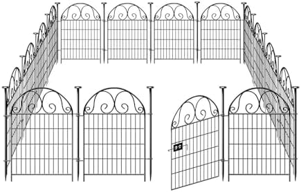 Tall Garden Animal Barrier Fence with Gate,40 in(H)×27 in(L) 12 Panels Dog Digging Fence Barrier, Black Heavy Duty Metal Temporary Fence, Reusable Defense Fence for Outdoor Yard. Total 26.2 Ft post thumbnail image