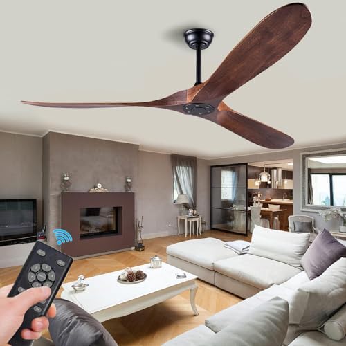 Solid Wood Ceiling Fans Without Light, 52 Inch Real Wood Ceiling Fan with Remote Control and 3 Blade, Natural Wood Ceiling Fan Waterproof, Indoor Outdoor Ceiling Fans for Patio, Bedroom, Living Room post thumbnail image