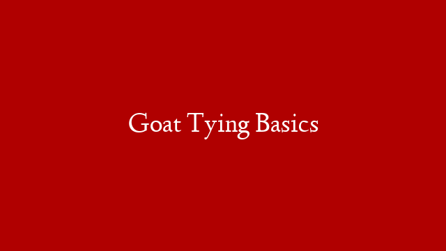 Goat Tying Basics