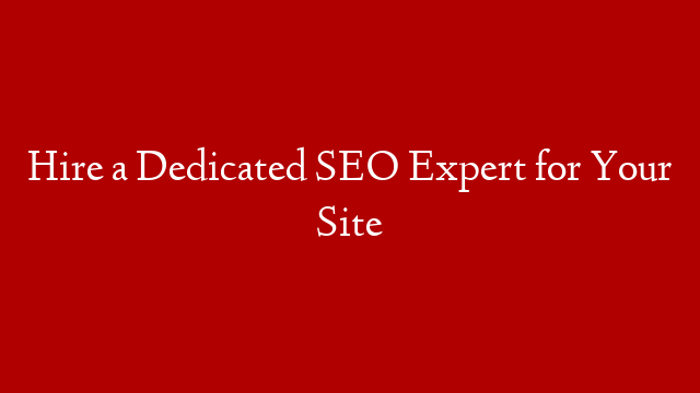 Hire a Dedicated SEO Expert for Your Site