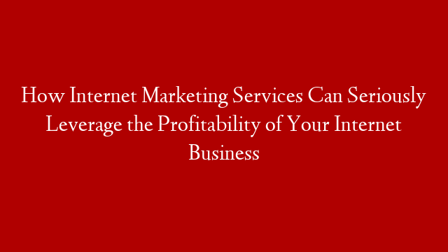 How Internet Marketing Services Can Seriously Leverage the Profitability of Your Internet Business post thumbnail image