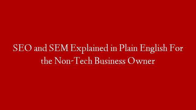 SEO and SEM Explained in Plain English For the Non-Tech Business Owner post thumbnail image