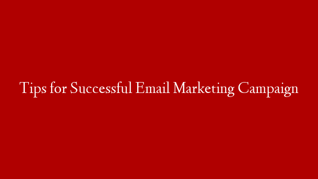 Tips for Successful Email Marketing Campaign post thumbnail image