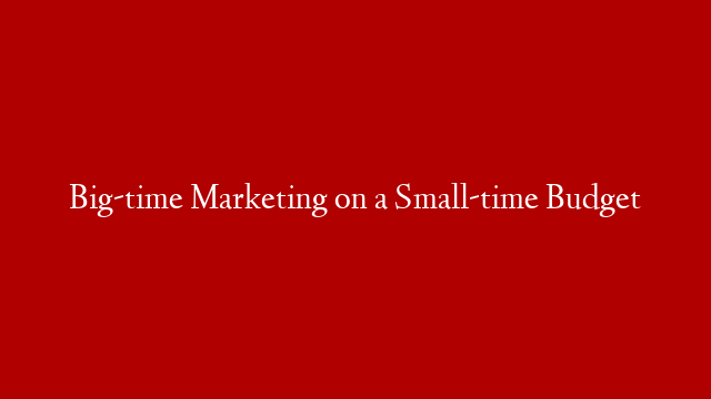Big-time Marketing on a Small-time Budget