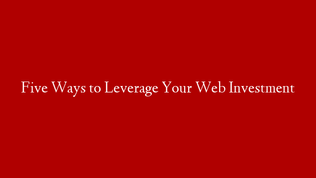 Five Ways to Leverage Your Web Investment