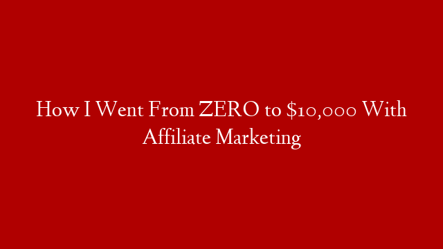 How I Went From ZERO to $10,000 With Affiliate Marketing post thumbnail image