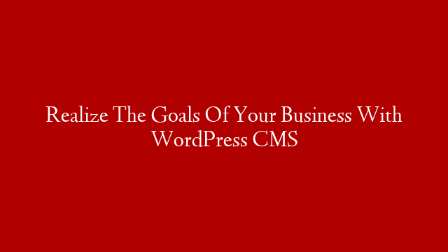 Realize The Goals Of Your Business With WordPress CMS post thumbnail image