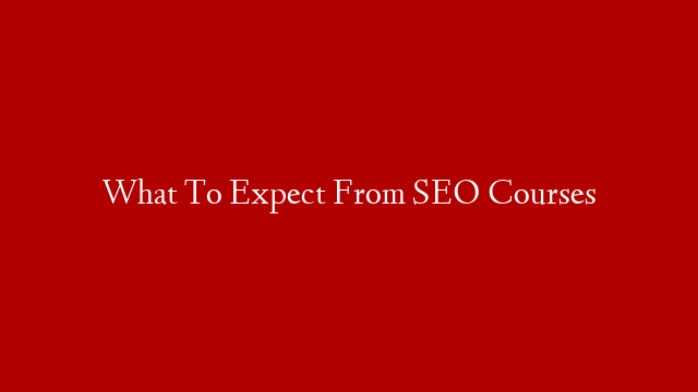 What To Expect From SEO Courses