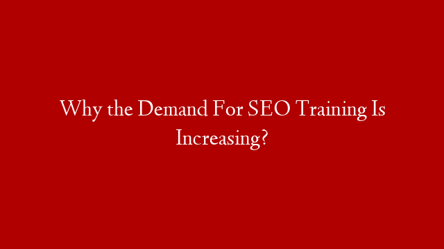 Why the Demand For SEO Training Is Increasing?