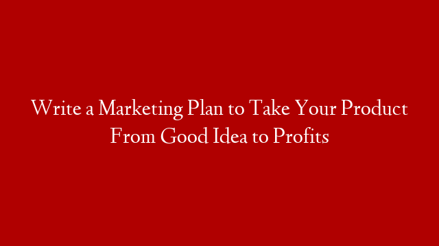 Write a Marketing Plan to Take Your Product From Good Idea to Profits