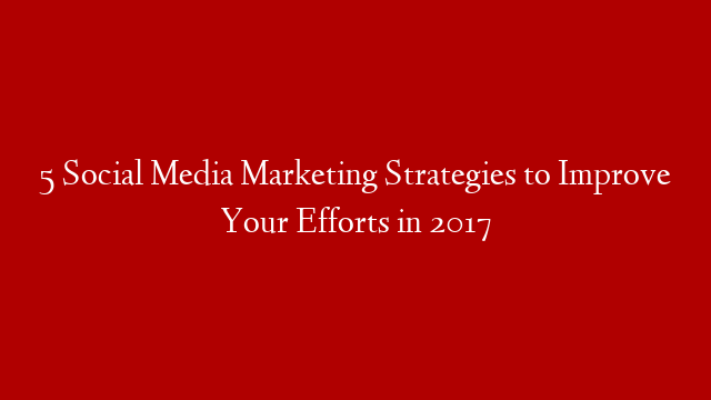 5 Social Media Marketing Strategies to Improve Your Efforts in 2017 post thumbnail image