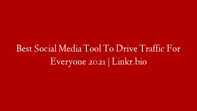 Best Social Media Tool To Drive Traffic For Everyone 2021 | Linkr.bio post thumbnail image