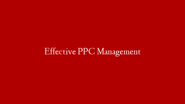 Effective PPC Management