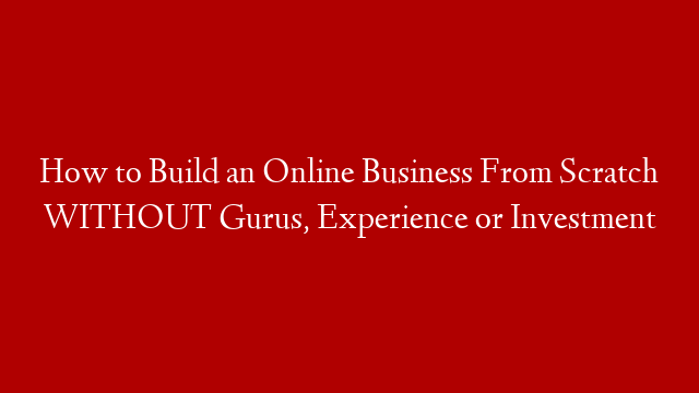 How to Build an Online Business From Scratch WITHOUT Gurus, Experience or Investment