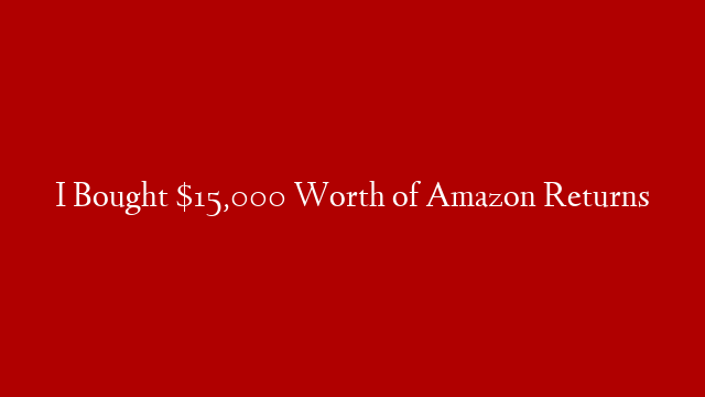 I Bought $15,000 Worth of Amazon Returns