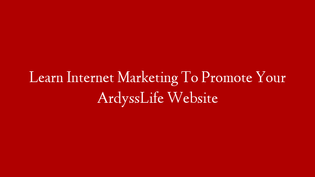 Learn Internet Marketing To Promote Your ArdyssLife Website