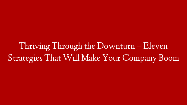 Thriving Through the Downturn – Eleven Strategies That Will Make Your Company Boom post thumbnail image