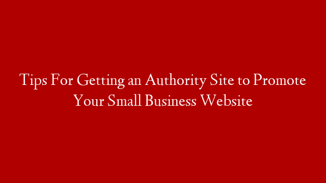 Tips For Getting an Authority Site to Promote Your Small Business Website post thumbnail image