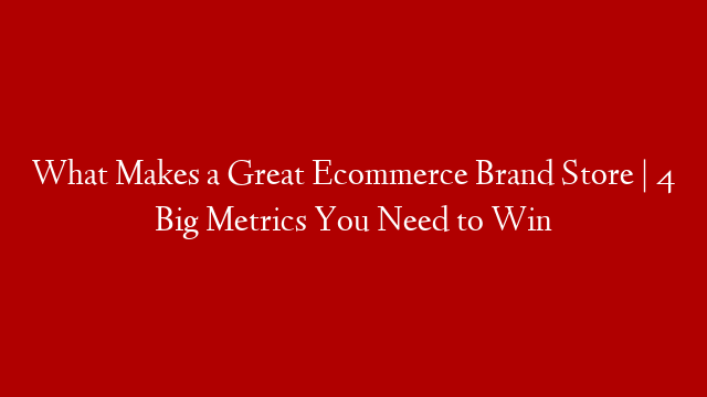 What Makes a Great Ecommerce Brand Store | 4 Big Metrics You Need to Win post thumbnail image