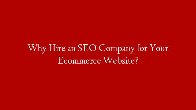 Why Hire an SEO Company for Your Ecommerce Website? post thumbnail image