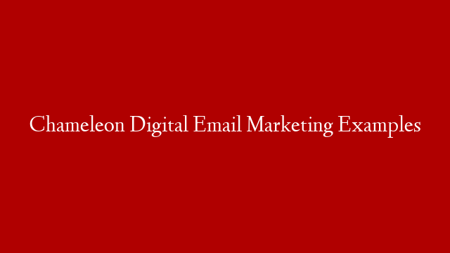 Chameleon Digital Email Marketing Examples