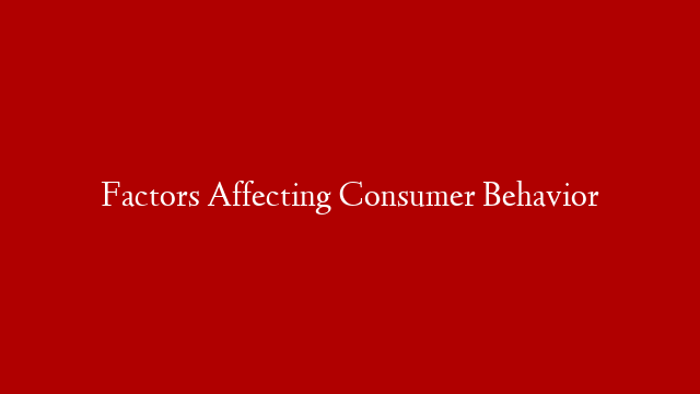 Factors Affecting Consumer Behavior post thumbnail image