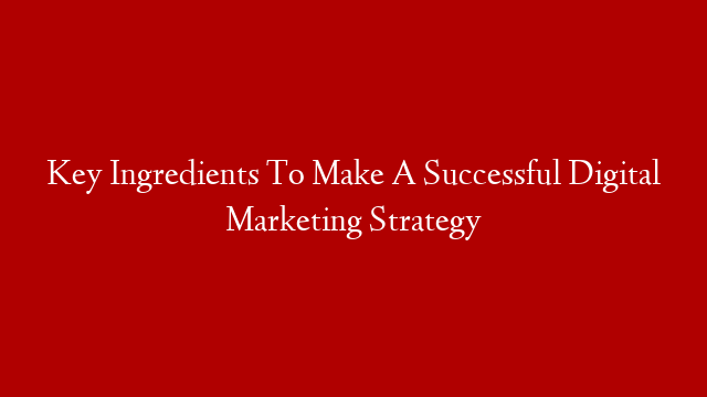 Key Ingredients To Make A Successful Digital Marketing Strategy post thumbnail image
