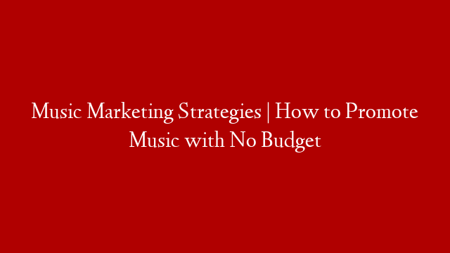 Music Marketing Strategies | How to Promote Music with No Budget post thumbnail image