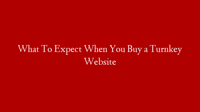 What To Expect When You Buy a Turnkey Website post thumbnail image