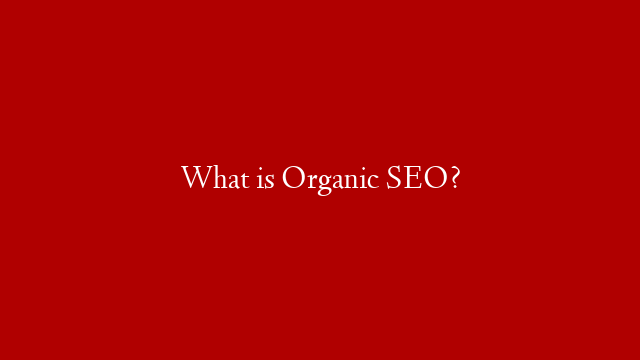 What is Organic SEO? post thumbnail image