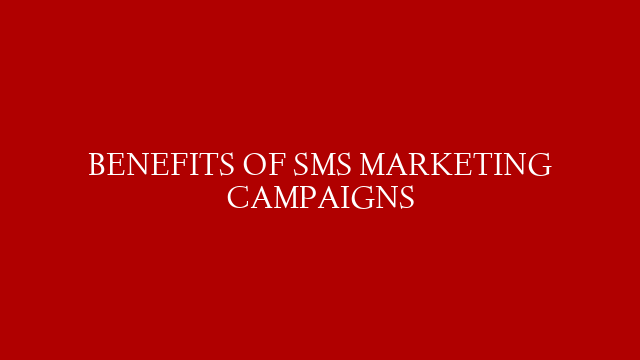 BENEFITS OF SMS MARKETING CAMPAIGNS post thumbnail image