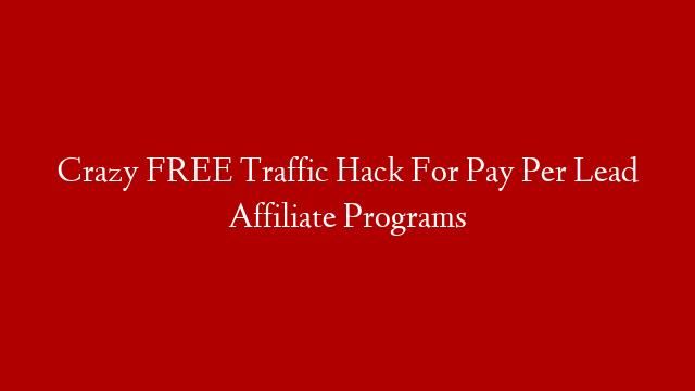Crazy FREE Traffic Hack For Pay Per Lead Affiliate Programs post thumbnail image