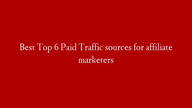 Best Top 6 Paid Traffic sources for affiliate marketers post thumbnail image