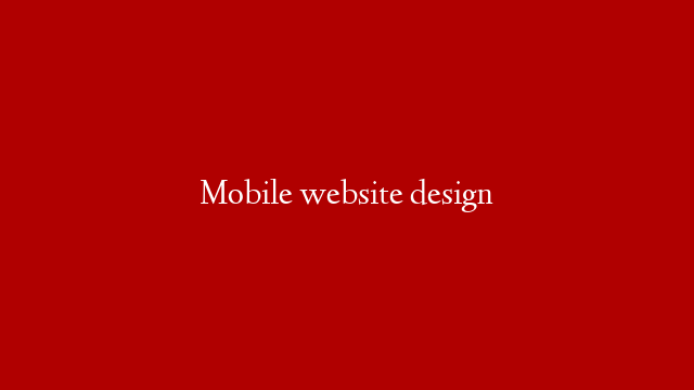 Mobile website design post thumbnail image