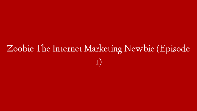 Zoobie The Internet Marketing Newbie (Episode 1)