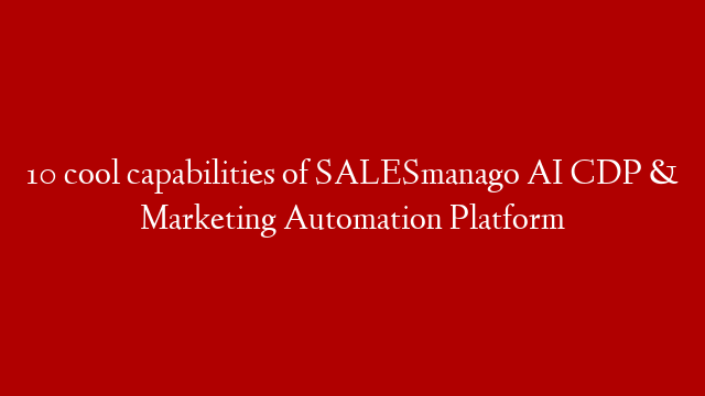 10 cool capabilities of SALESmanago AI CDP & Marketing Automation Platform post thumbnail image