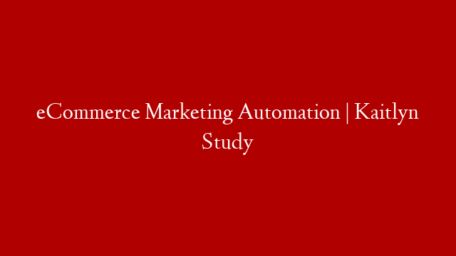 eCommerce Marketing Automation | Kaitlyn Study post thumbnail image