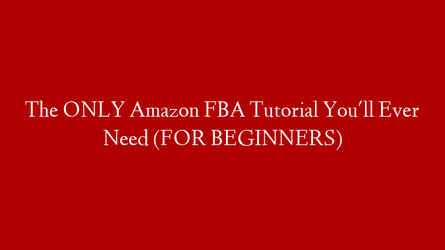 The ONLY Amazon FBA Tutorial You'll Ever Need (FOR BEGINNERS)