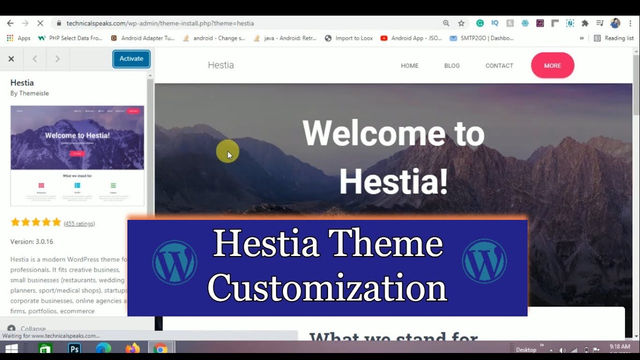 WordPress Hestia – 3.0 Theme Customization | Step by Step tutorial for beginner's 2021 post thumbnail image