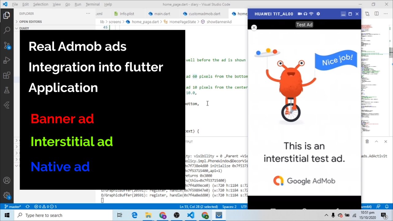 How to Integrate AdMob Ads in existing flutter app | Banner, Interstitial, Native ad Integration post thumbnail image