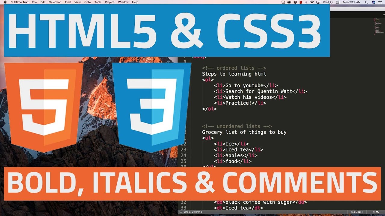 HTML5 and CSS3 beginner tutorial 5 – Bold, italics and comments post thumbnail image