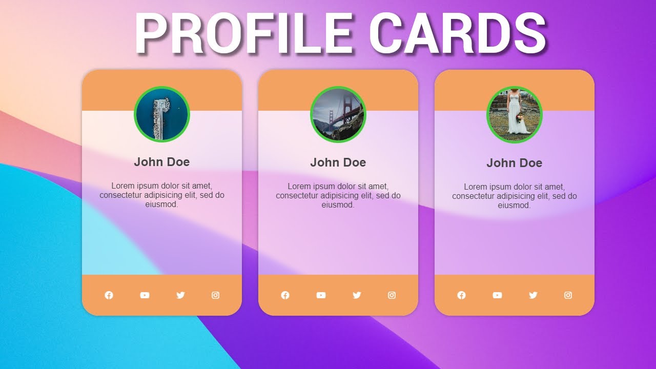 HTML & CSS Profile Cards with Glassmorphism – Beginner Tutorial post thumbnail image