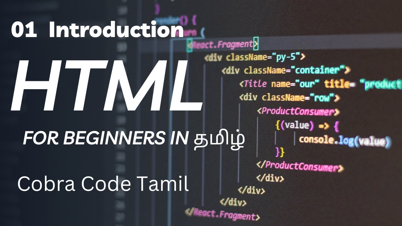 Learn HTML in Tamil | Beginner to website | Complete guide and tutorial  HTML Introduction 01 post thumbnail image