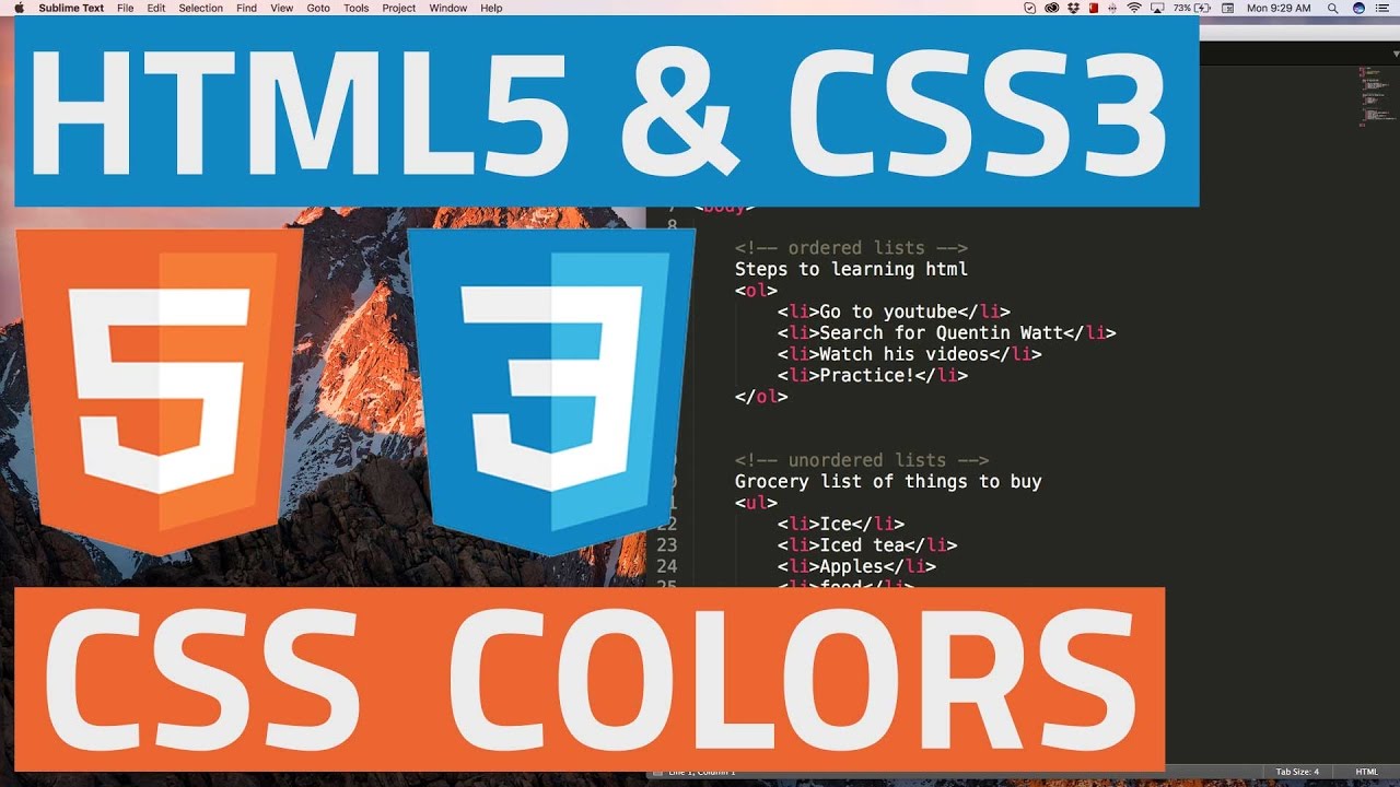 HTML5 and CSS3 beginner tutorial 15  – CSS colors post thumbnail image