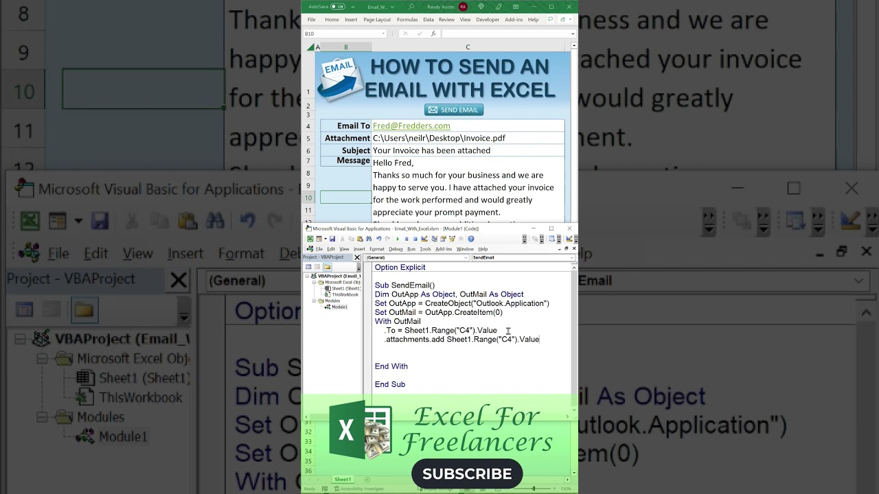 How To Send An Email With Excel #SHORTS post thumbnail image