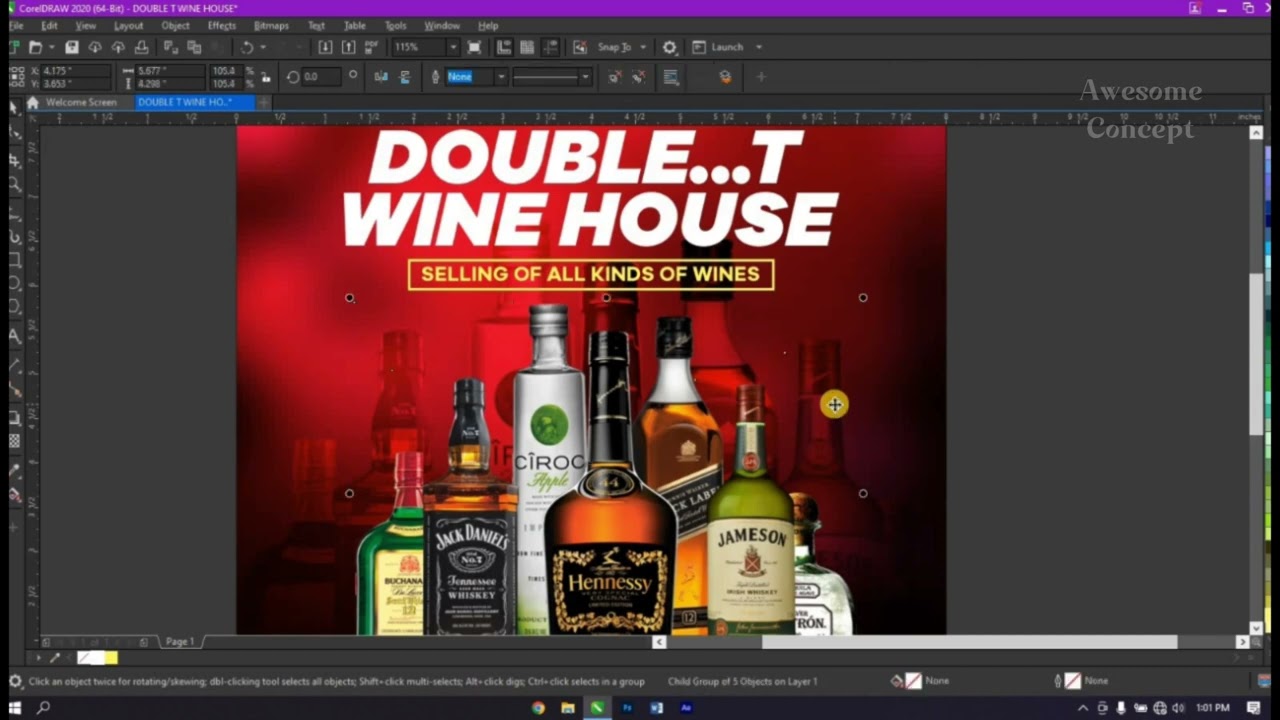 How to design a WINE STORE Banner ads on CorelDRAW post thumbnail image