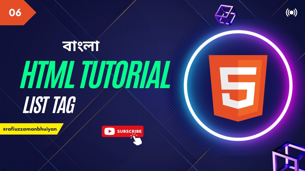 HTML Tutorial for Beginners | Part 06 | Bangla #html5  #css3 post thumbnail image