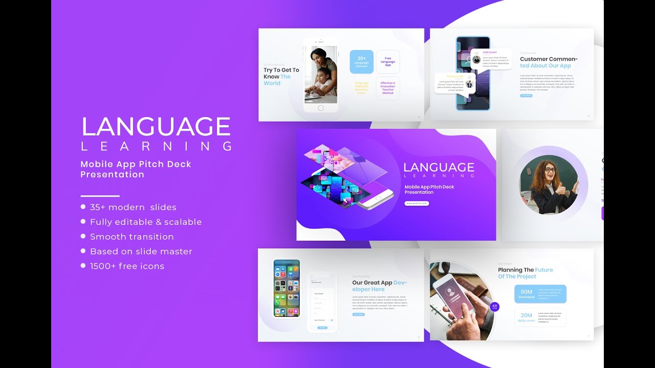 Language Learning Mobile App Pitch Deck Presentation Template post thumbnail image