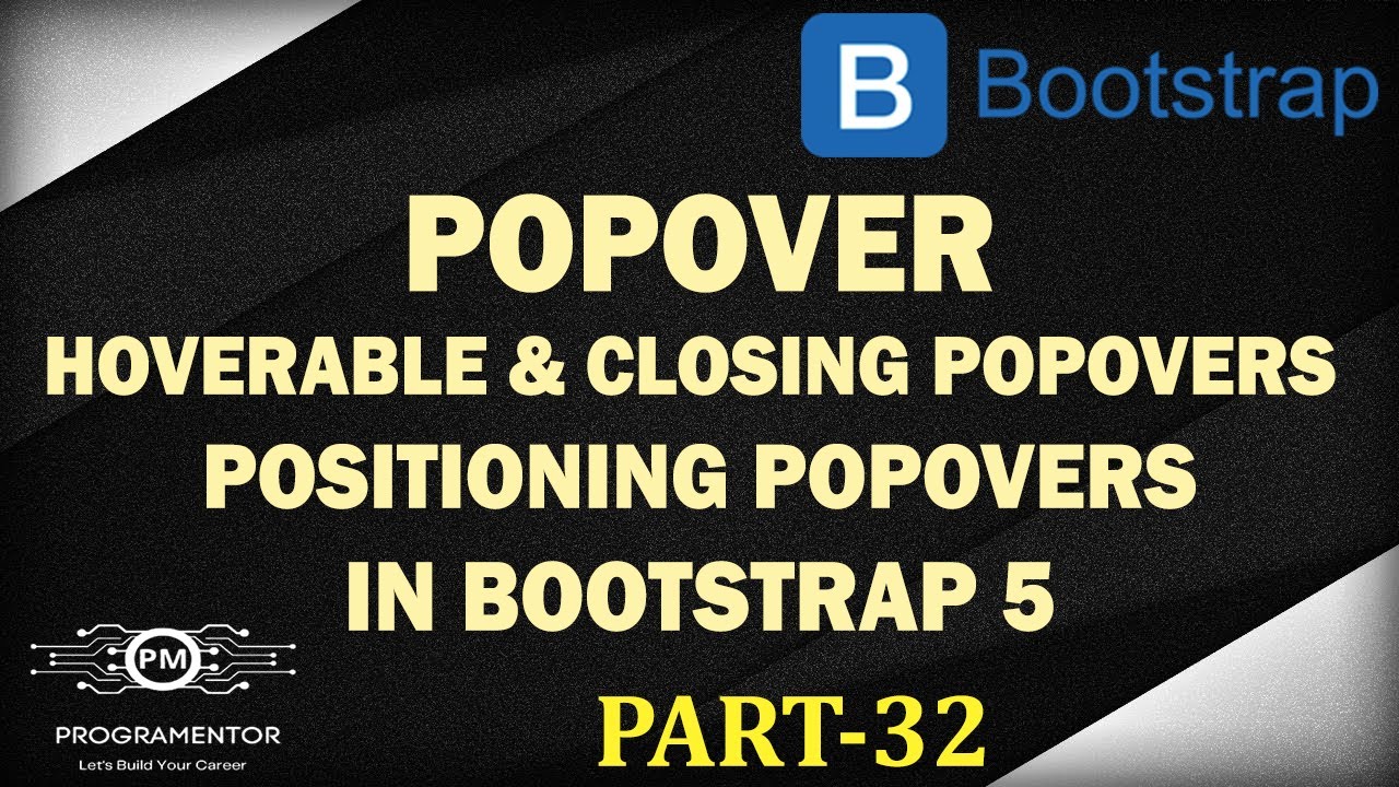 32 | Bootstrap 5 Popover | Closing Popover | Hoverable Popover | Bootstrap 5 Tutorial (Hindi/Urdu) post thumbnail image