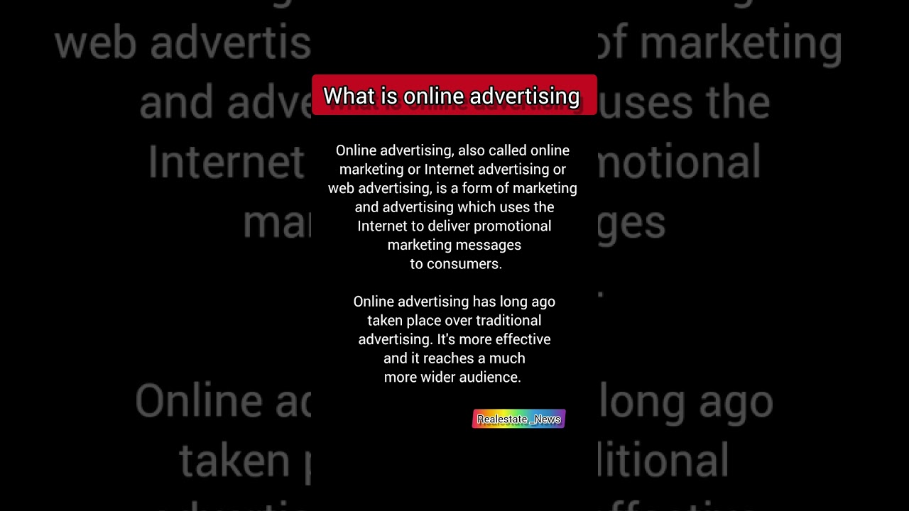 What is online advertising? ऑनलाइन एडवरटाइजिंग कियाहै?  #realestatetips #realestateinvestor post thumbnail image